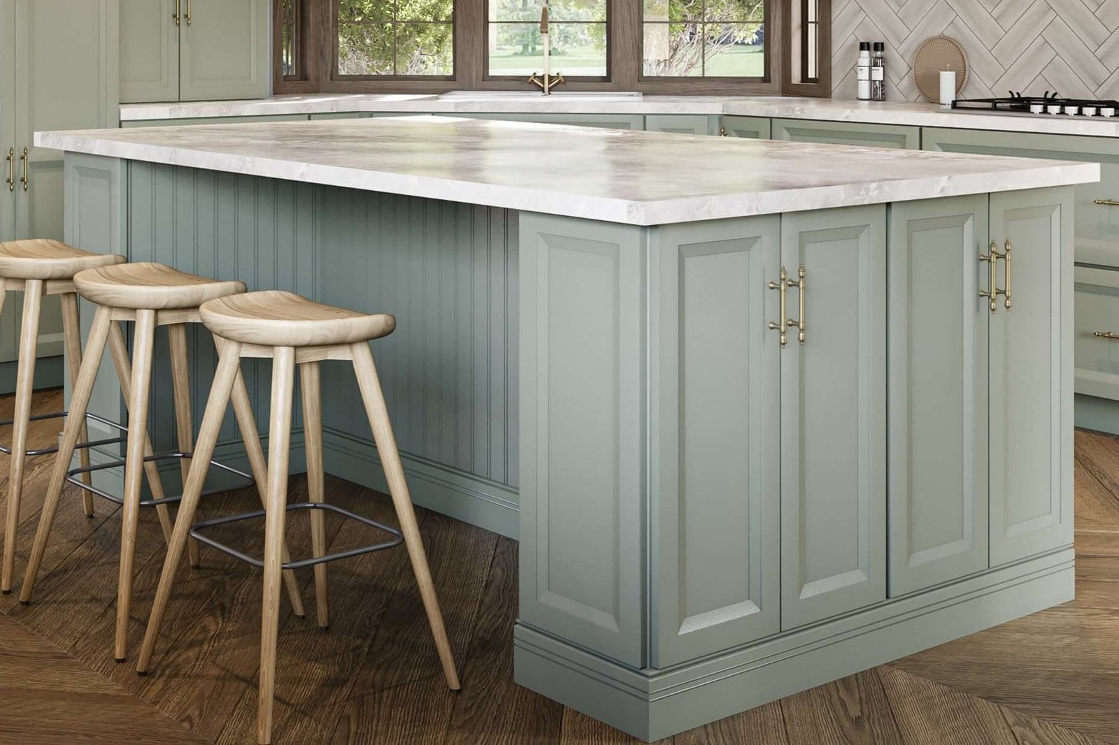 Kitchen island cabinet example