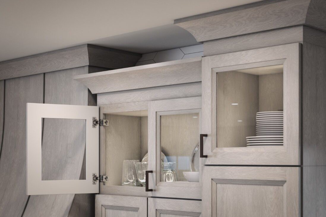 Glass-front cabinet doors